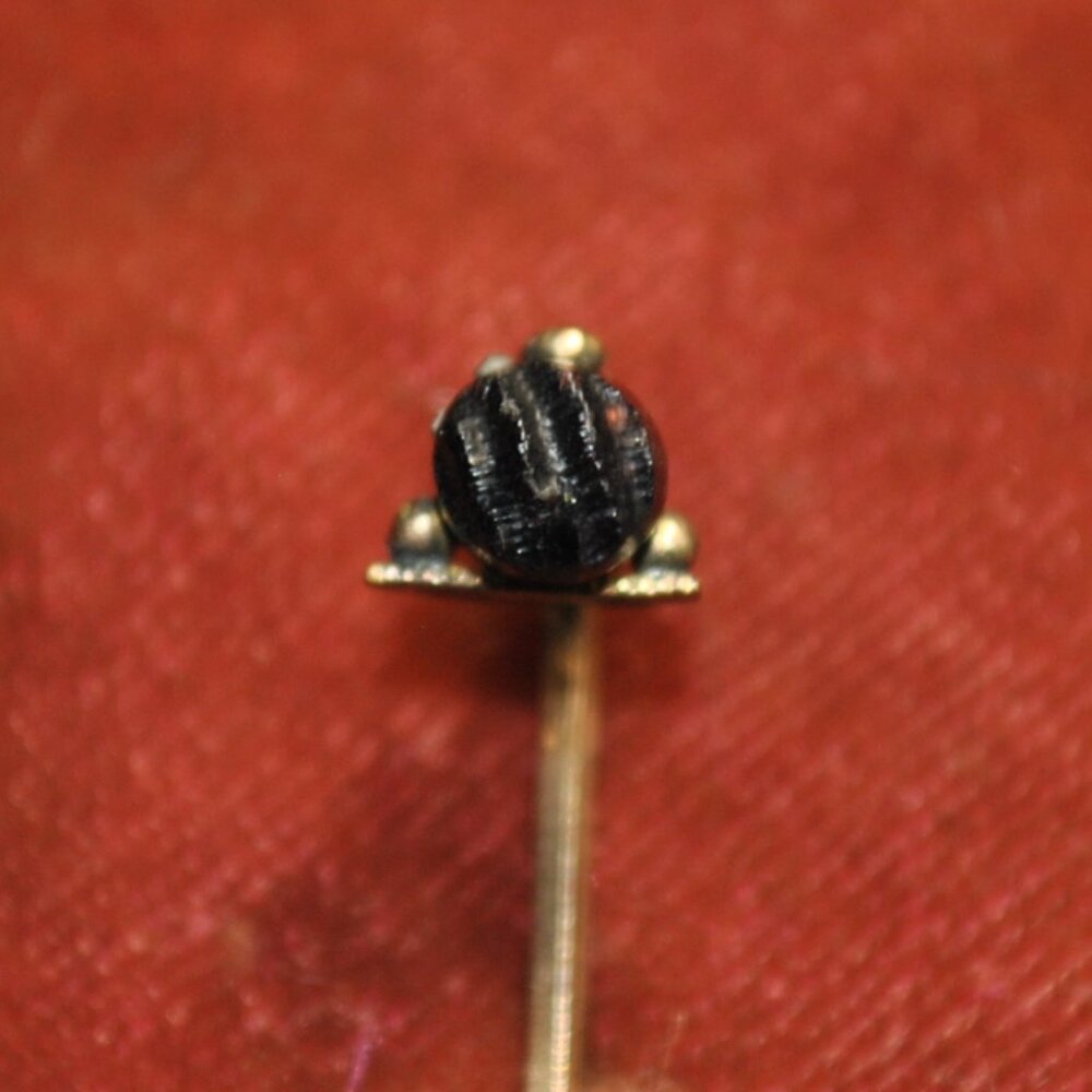 Antique Mourning Stick / Tie Pin with Little Black Glass